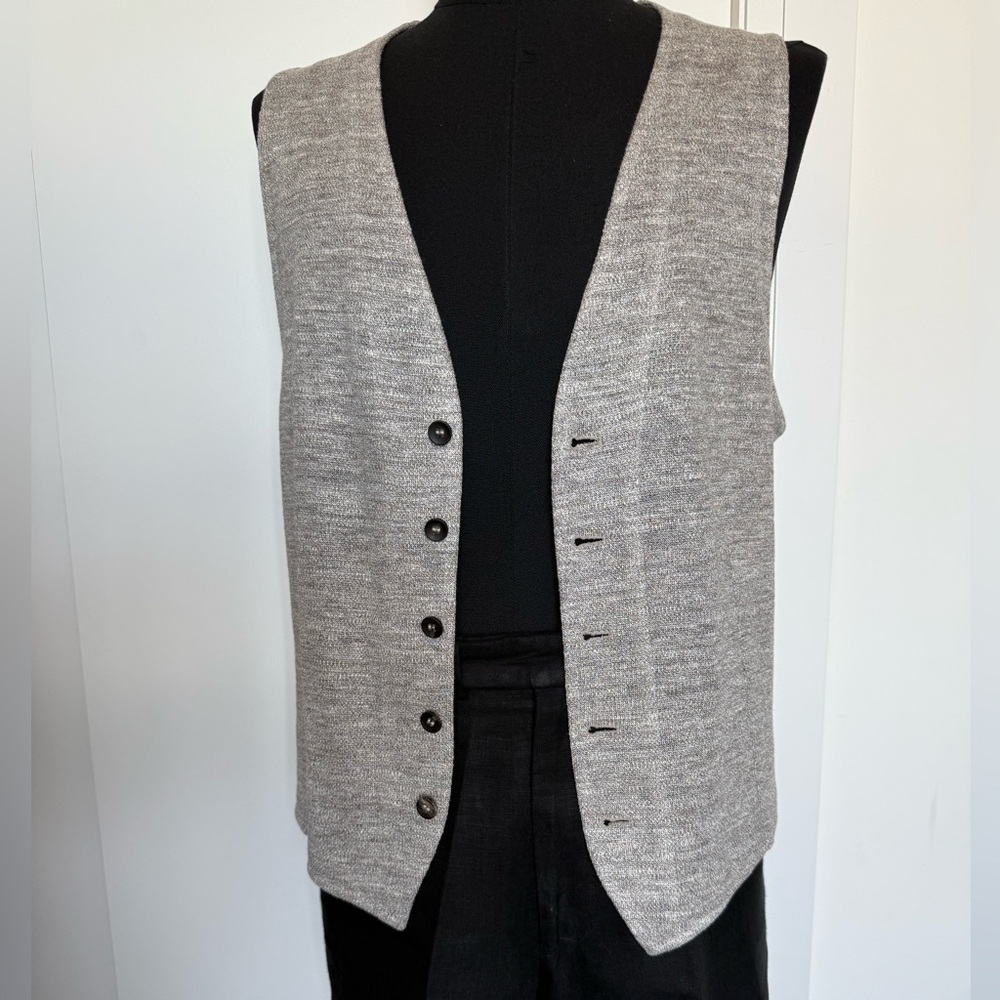 Men's Gray Button-Up Vest